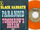 BLACK SABBATH Orange vinyl 45 PARANOID 7 Belgian OZZY