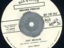 MEGA - RARE ELVIS 45 BLUE MOON   RCA WHITE PREVUE LABEL