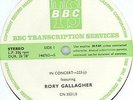 RORY GALLAGHER 80 UK BBC Transcription Live LP psych