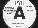 THE TRUTH-Whos Wrong Original 60's Mod/Freakbeat 45