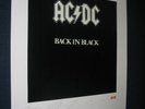 PLATE SIGNED LITHOGRAPH - AC/DC - BACK IN BLACK  + COA