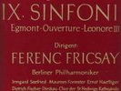 Rare DGG Ferenc FRICSAY cond. BEETHOVEN Sym. 9