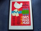 Woodstock Festival Framed Poster  Psychedelic Signed