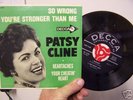 PATSY CLINE your cheatin heart ep 45 rpm RECORD slieve
