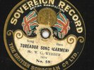 Sovereign record label 78rpm W G Webber Toreador song