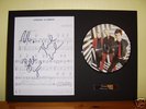 GREEN DAY AMERICAN IDIOT SIGNED MUSIC SHEET MOUNTED 7