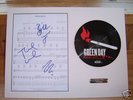 GREEN DAY HOLIDAY SIGNED MUSIC SHEET MOUNTED RARE 7
