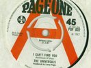 UNIVERSALS I Can't Find You/Hey You PageOne promo 45 EX