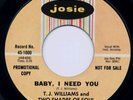 Rare Northern Soul 45 TJ WILLIAMS ( JOSIE 1000) LISTEN