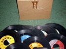 1950's 45rpm METAL BOX FILLED WITH 50 Rare Label 45's