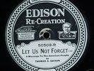 EDISON DIAMOND DISC PHONOGRAPH RECORD.  EDISON SPEAKS