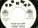 YVONNE BAKER,YOU DIDN'T SAY A WORD, RARE NORTHERN SOUL