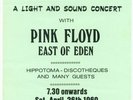 PINK FLOYD RARE UK 1969 UK CONCERT FLYER HANDBILL