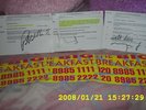 A-HA AUTOGRAPH SIGNED ON BIG BREAKFAST CARDS 8 MAY 2000
