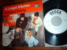 THE WHO *A Legal Matter* 1966 Unique Ger PS 45 M-