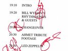 LED ZEPPELIN FULLY SIGNED O2 AHMET SET LIST - W/COA