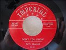 FATS DOMINO-DONT YOU KNOW-PURPLE WAX SCRIPT IMPERIAL M-