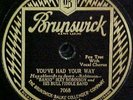 Banjo Ikey Robinson 78 Jazz Record Brunswick 7068 E-