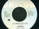 MIDNIGHT rare Canada modern soul funk Never Too Late 45