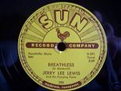 JERRY LEE LEWIS  BREATHLESS ON SUN  78RPM ROCKABILLY