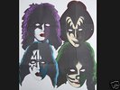 KISS set of four 7'' coloured vinyl singles with Masks