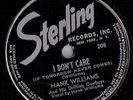 HANK WILLIAMS ,STERLING 78 rpm 