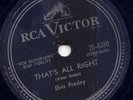 ELVIS PRESLEY -THAT'S ALL RIGHT - 78 RPM -1955 VG++ RCA