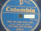 22)  78 RPM   TED LEWIS BAND   BLUE WAX COLUMBIA 2799-D