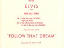 ELVIS PRESLEY RARE PROMO SLEEVE ONLY  FOLLOW THAT DREAM