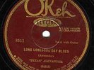 TEXAS ALEXANDER Pre-War Blues Okeh 8511  VG+