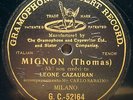 CAZAURAN LEONE Opera 78rpm G&T 52164 Mignon-Non credevi