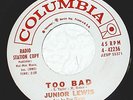 Junior Lewis 45 Columbia northern soul Tears On My Face