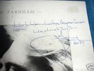 JOHN ( JOHNNY ) FARNHAM. SIGNED 