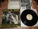 YOUTH OF TODAY Break Down The Walls LP RARE yw & bk slv