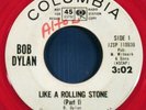 BOB DYLAN - LIKE A ROLLING STONE WHITE LABEL RED WAX DJ