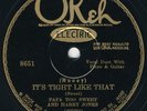 Papa Too Sweet on Okeh - hokum blues, E-