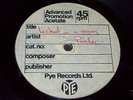 Poets (Irish Band) - PYE 2/Sided Acetate 7