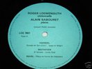 ROGER LOEWENGUTH / A. SABOURET LP CELLO PIANO RECITAL