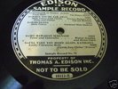VERY,VERY RARE EDISON 12 INCH LP DIAMOND SAMPLE DISC