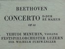 Yehudi Menuhin Beethoven Concerto D  SWISS  Furtwängler