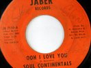 rare Soul 45 SOUL CONTINENTALS on JABER Hear