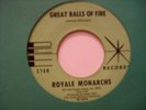 45 RPM Rare Surf Royale Monarchs Great Balls Of Fire