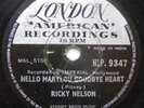 RICKY NELSON Press In India 78 Rpm No.HLP.9347