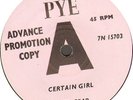 FIRST GEAR Certain Girl VERY RARE 1965 UK demo/promo