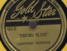 Gold Star 664 Lightning Hopkins UNKIND BLUES