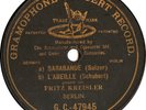 FRITZ KREISLER (violinist). SARABANDE (Sulzer); L'ABEIL