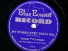 RARE 78 HANK THOMPSON BLUE BONNET 107 MY STARRY EYES TE
