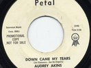 LISTEN-Northern Soul 45-Audrey Akins-Down Came My Tears