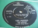 1968 UK Orig. THE BEATLES 45 “LADY MADONNA”