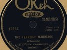 OKeh 45562 Stanley Clements THE TERRIBLE MARRIAGE